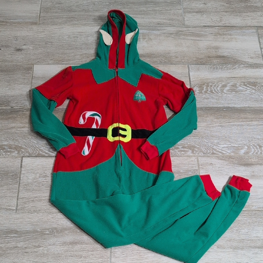 Cat & Jack Kids Fleece Elf Onesie | Fleece Elf Pajama Onesie With Hood